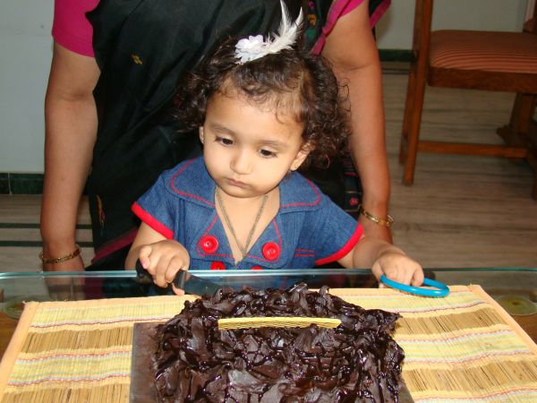 Cutting the 1st cake